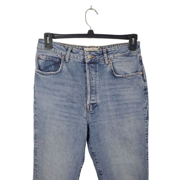 We The Free Jeans 30 Womens Button Fly Straight Leg Raw Hem High Rise - Picture 3 of 9